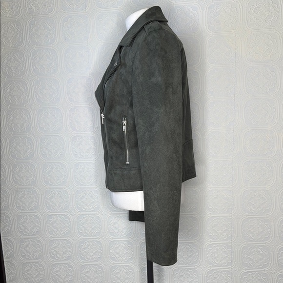 BB Dakota by Steve Madden | Green Faux Suede Moto Jacket, Size S - Picture 10 of 12